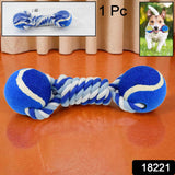 Durable Cotton Rope Dog Toy Two-Way Ball Design (1 Pc)