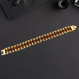 Rudraksha Rakhi For Brother  Golden Modern Rudraksha Bracelet Rakhi (1 Pc)