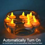 6432 Set Of 12 Flameless Floating Candles Battery Operated Tea Lights Tealight Candle - Decorative Wedding.