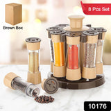 360 Revolving Spice Rack for Kitchen and Dining Table, 8 Spice jars