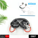 Hand Free Personal Fan - Portable USB Battery Rechargeable With Battery Comaprtment Mini Fan - Headphone Design Wearable Neckband Fan Necklance Fan Cooler Fan for Home, Sport, Camping, Beach, Travel, Office (Battery Not Included)