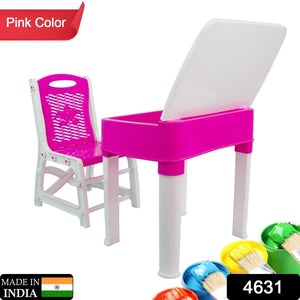 Study Table And Chair Set For Boys And Girls With Small Box Space For Plastic High Quality Study Table (Pink)