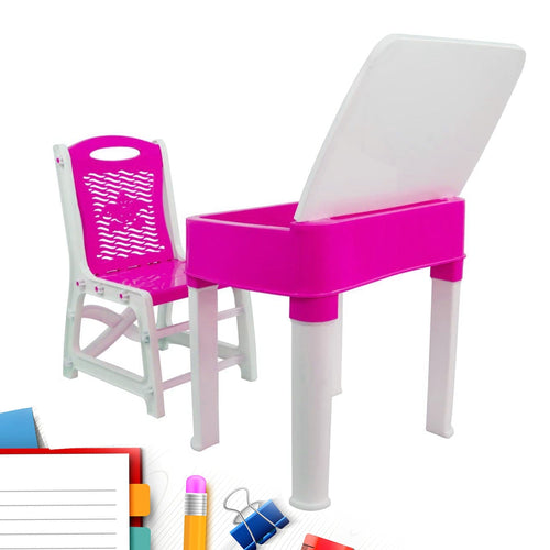 Study Table And Chair Set For Boys And Girls With Small Box Space For Plastic High Quality Study Table (Pink)