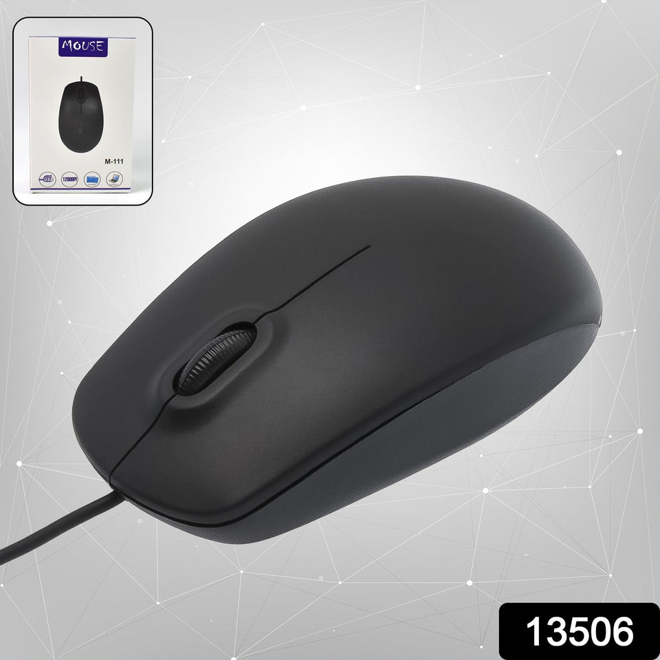 Computer / Laptop Wired Optical Mouse, M- 111 (1 Pc)