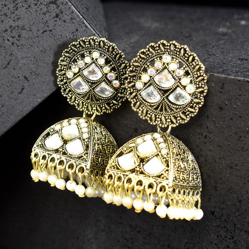 New Style Oxidised Jumka Earrings