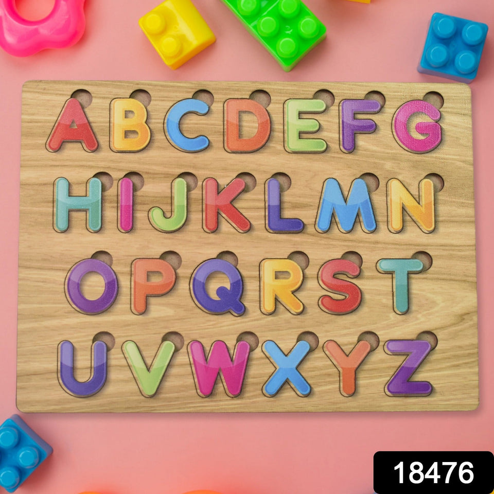 Wooden Puzzle Board ABC Letters Shapes Educational Learning Toys (1 Set)