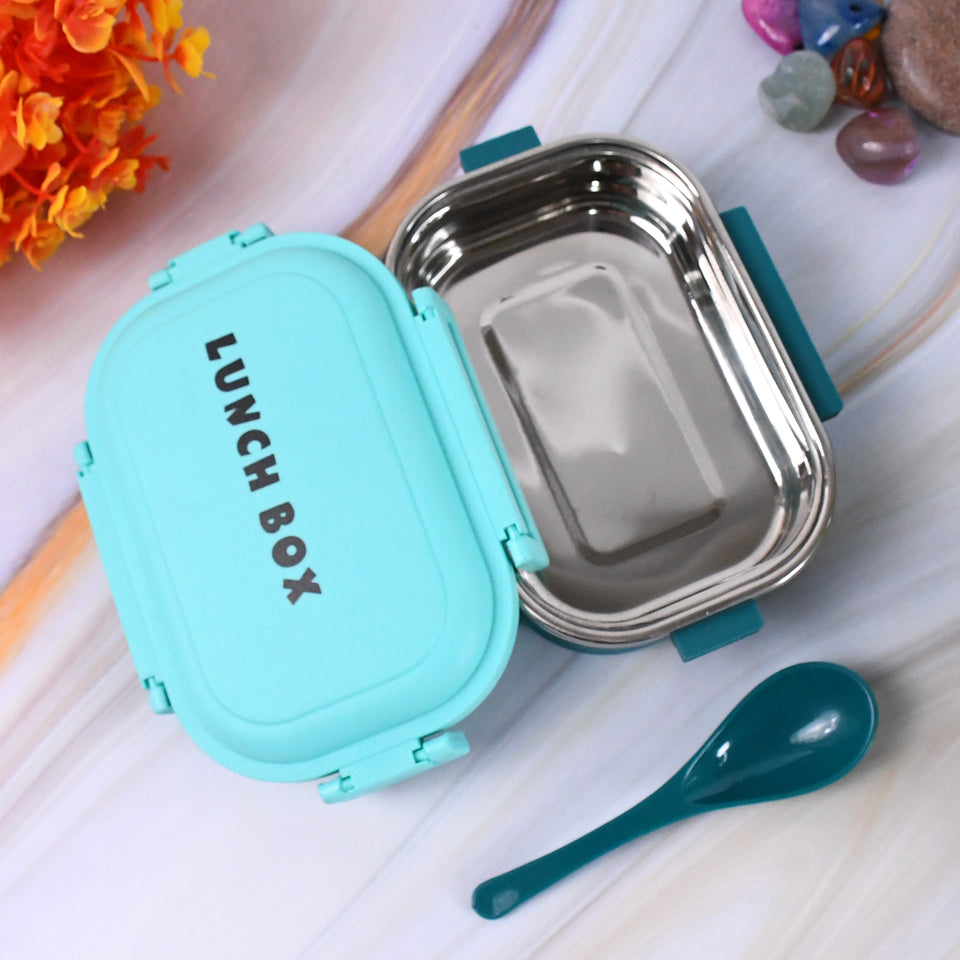 Insulated Testy Stainless Steel Leakproof Lunch Box With Spoon (1 Set)