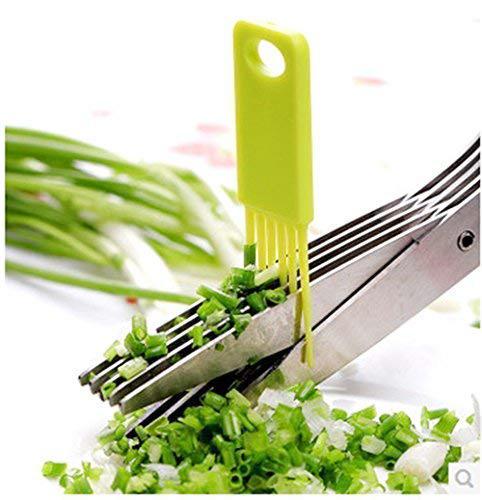 1563 Multifunction Vegetable Stainless Steel Herbs Scissor With 5 Blades