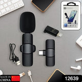 12639 Intelligent Noise Cancelling Live Streaming Clip On Microphone For Type-c  For Iphone With Charging Mini Wireless Lapel Collar Microphone