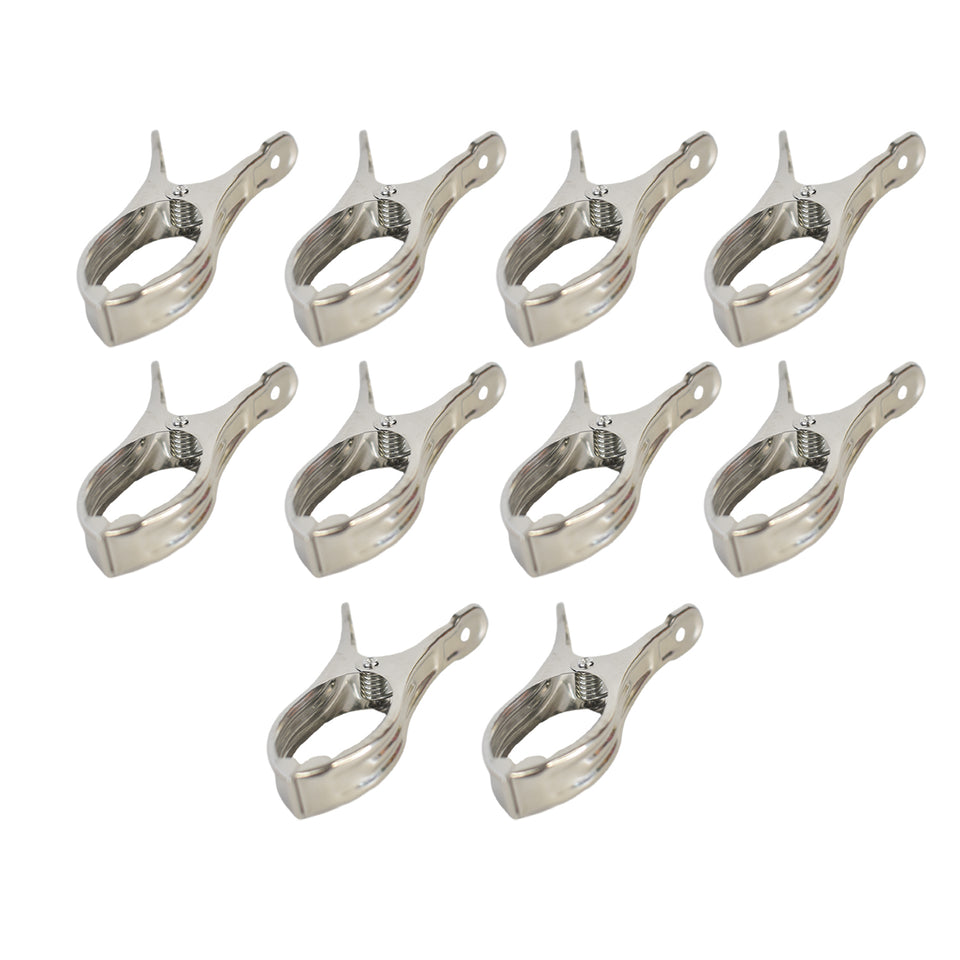 Stainless Steel Clothes Pins Beach Towel Clips (10 Pcs Set)