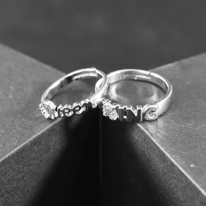 KING QUEEN NAME DESIGNED COUPLE RINGS