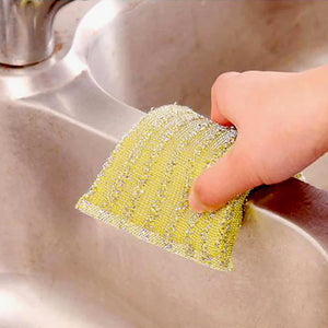 12929 Kitchen Cleaning Tool Set Microfiber Kitchen Utensils High Performance Scouring Sponge Set Dish Sponge Stainless Steel Scouring Pad (6 Pcs Set)