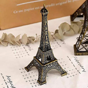 4733 Antique Finish 3d Metal Paris Eiffel Tower Metal Craft Famous Landmark Building Metal Statue Cabinet Office Gifts Decorative Showpiece.