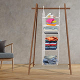 4526 Multipurpose 5 Layer Folding Clothes Storage Rackscloset For Students Wardrobe Shelves Socks Scarf T-shirt Etchanging Organizer Storage Holders  Racks