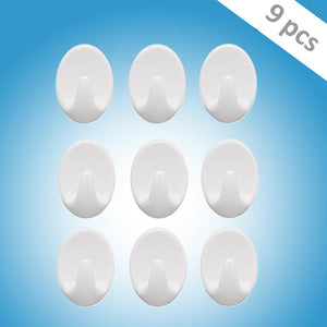 1544 Self Adhesive Plastic Wall Hook Set For Home Kitchen And Other Places (Pack Of 9)