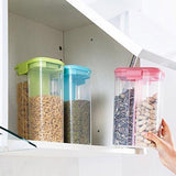 2147 Plastic 2 Sections Air Tight Transparent Food Grain Cereal Storage Container (2 Ltr)