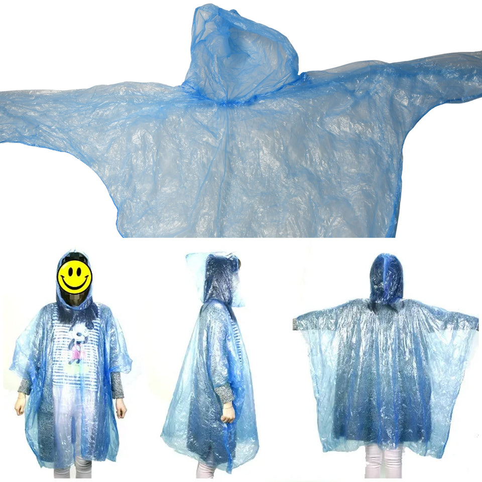 12742 Disposable Raincoat For Kids With Hood And Attachable Round Case Clear Plastic Raincoats For Emergency Girls Boys Disposable Emergency Ball Raincoat For Traveling And Outdoor Activities (1 Pc  Multicolor)