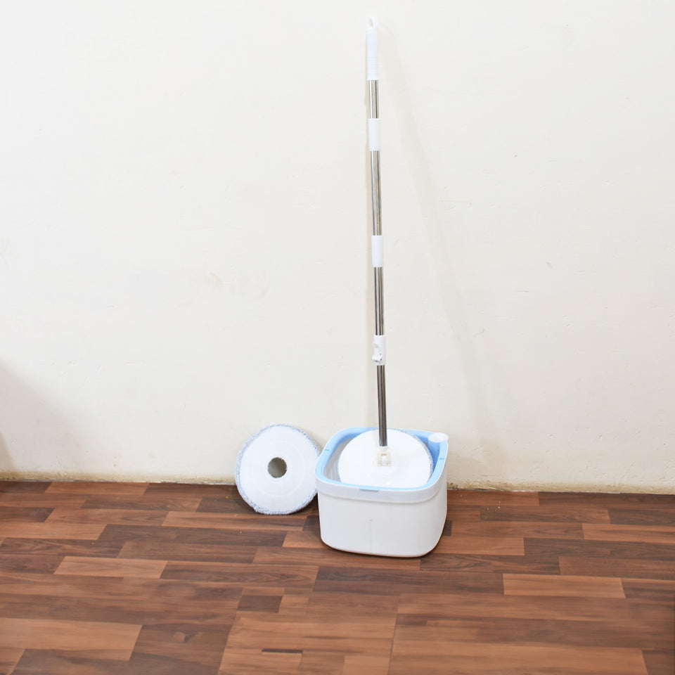 8162 Round Shape Mop Head  With 1 Pad Extra Clean Water Spin Mop With Separate Water Bucket Suitable For All Types Of Flooring Separates Dirty And Clean Water Wet