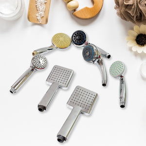 Plastic High Pressure Handheld Shower Head (1 Pc  Mix Design  Size)