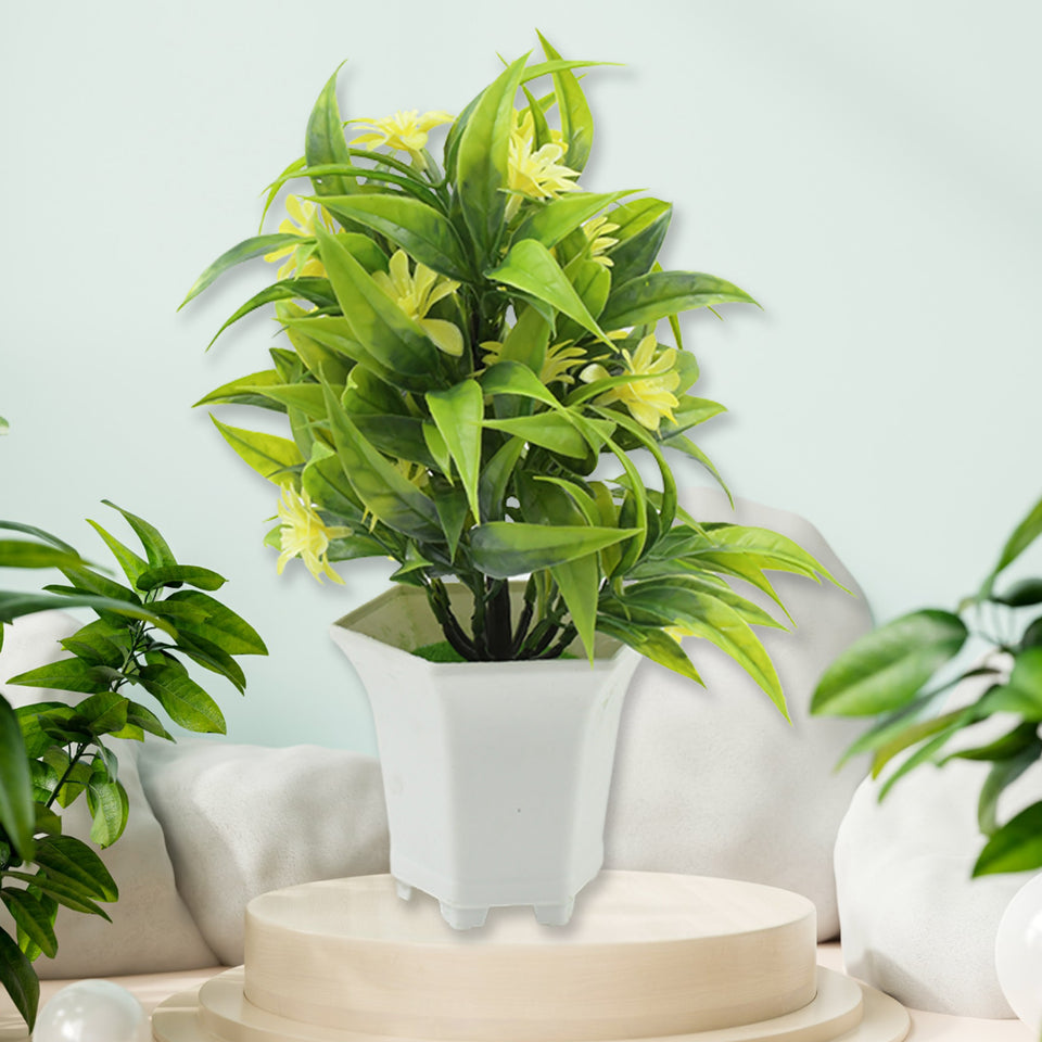 Wild Artificial Flower Plants With Cute Pot  Flower Plant For Home Office Decor  Tabletop And Desk Decoration  Artificial Flower For Balcony Indoor Decor Plants For Living Room (1 Pc)