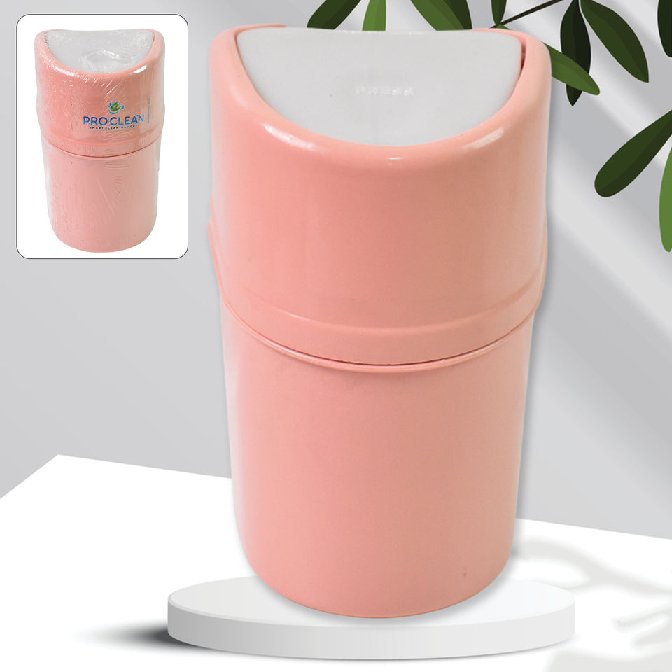 Mini Trash Can Dustbin Plastic Garbage Can With Lid (1 Pc)