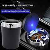 Portable Car Ashtray With Lid And Blue Led Light (1 Pc)