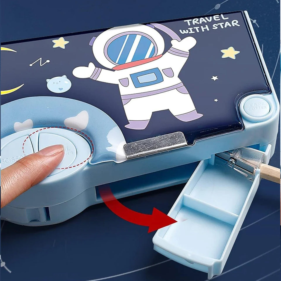 0052 Multifunctional Pencil Box For Kids Space Pencil Box For Boys Kids Pencil Box For Boys  Girls Magnetic Pencil Box For Boys Pop Up Pencil Box Space Theme Return Gifts For Kids (Space Pencil Box)