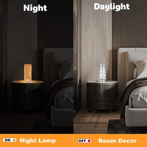 6604 Crystal Touch Night Light (16 Colors) - Rose Diamond Table Lamp With Remote Control Usb Table Lamp Romantic Date Lighting Decor For Festival Bedroom Dining Room