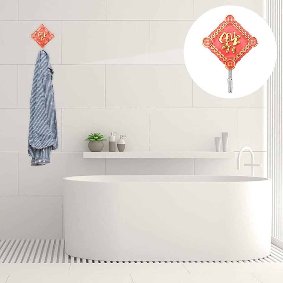 4267 Multipurpose Strong Hook Self-adhesive Hooks For Wall Heavy Plastic Hook Sticky Hook Household For Home  Decorative Hooks Bathroom  All Type Wall Use Hook  Suitable For Bathroom Kitchen Office