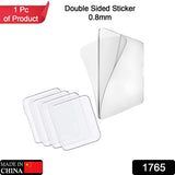 1765 New Double Side Tape Sticker Strong Waterproof Wall Indoor Nano Adhesive No Trace Gel Clear Industrial Multipurpose Removable Use For Bedroom Home Kitchen Hotel (0.8mmx1pc)