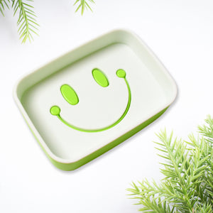 14500 Portable Travel Home Box Cute Cartoons Smile Face Container Draining Holder Soap Dish