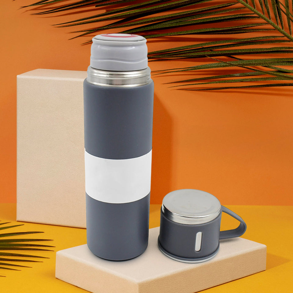 Stainless Steel Vacuum Insulated Water Bottle With Coffee  Tea Mug (500 Ml)