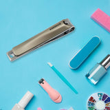 Stainless Steel Folding Portable Large Nail Clippers With Nail File (1 Pc)