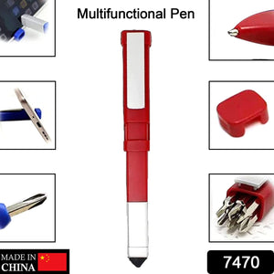 7470 Pen-shaped Phone Holder With Screwdriver Sets Multi-function Pen 4 In 1 Tech Tool Pen Portable Phone Tools With Capacitive Stylus Ball Point Pen Mobile