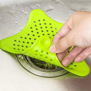 0829 Silicone Star Shaped Sink Filter Bathroom Hair Catcher Drain Strainers For Basin