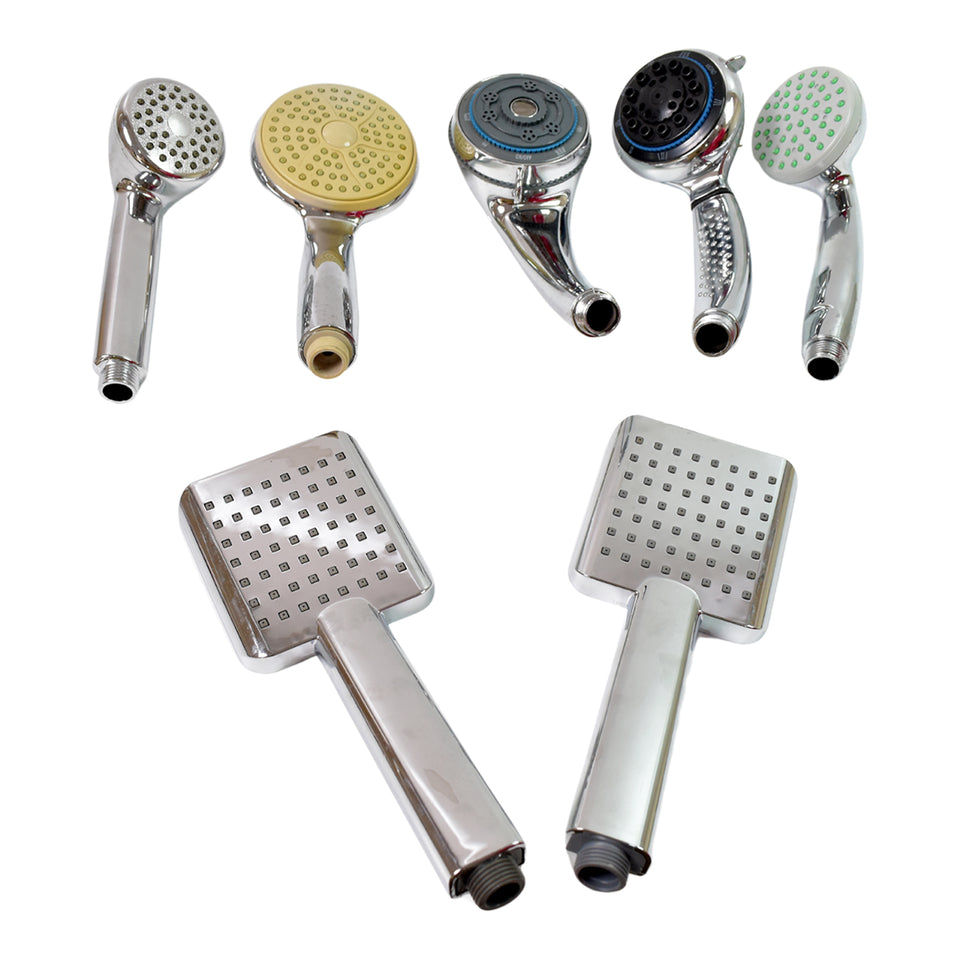 Plastic High Pressure Handheld Shower Head (1 Pc  Mix Design  Size)