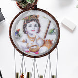 Krishna Medallion Dream Catcher Wind Chime Pendant Wall Hanging - Spiritual Home Decor