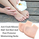 1475 Anti Crack Silicone Half Gel Heel And Foot Protector Moisturizing Socks