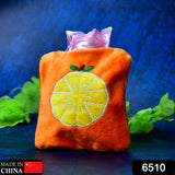 6510 Orange Small Hot Water Bag With Cover For Pain Relief Neck Shoulder Pain And Hand Feet Warmer Menstrual Cramps.