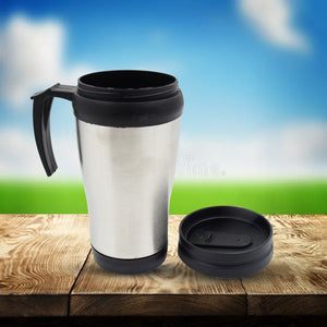 Stainless Steel Vacuum Glass Insulated Glass Coffee Cups (With Lid  Handle  1 Pc)