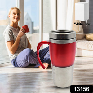 High Quality Stainless Steel Vacuum Glass Insulated Glass Coffee Cups Double Walled Travel Mug Car Coffee Mug (With Lid  Handle  1 Pc)