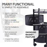 Metal Round High Quality Kitchen Trolley With Wheels (3 Layer  1 Pc)