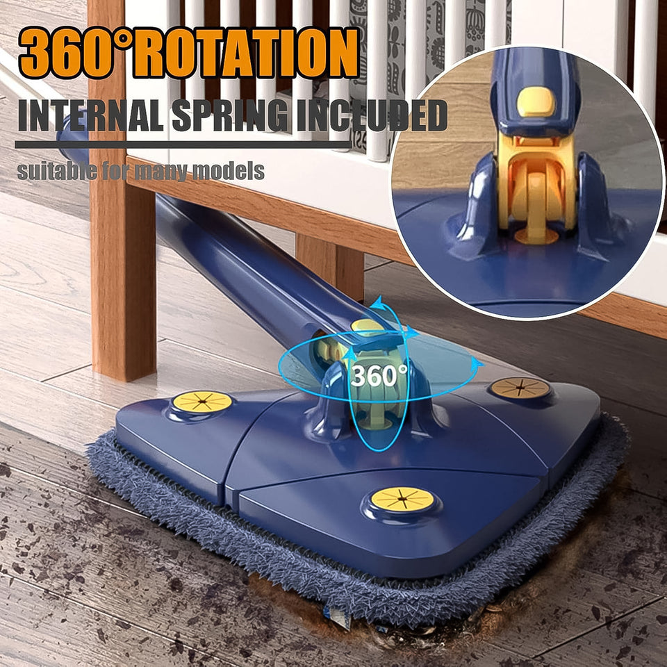 360 Rotatable Mop Triangle Mop With Long Handle (1 Pc  113 Cm)