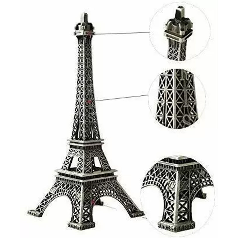 4733 Antique Finish 3d Metal Paris Eiffel Tower Metal Craft Famous Landmark Building Metal Statue Cabinet Office Gifts Decorative Showpiece.