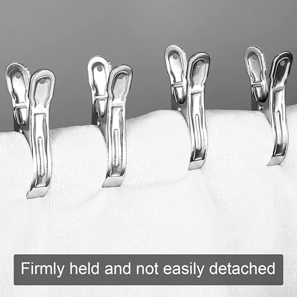 Stainless Steel Clothes Pins Beach Towel Clips (10 Pcs Set)