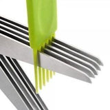 1563 Multifunction Vegetable Stainless Steel Herbs Scissor With 5 Blades