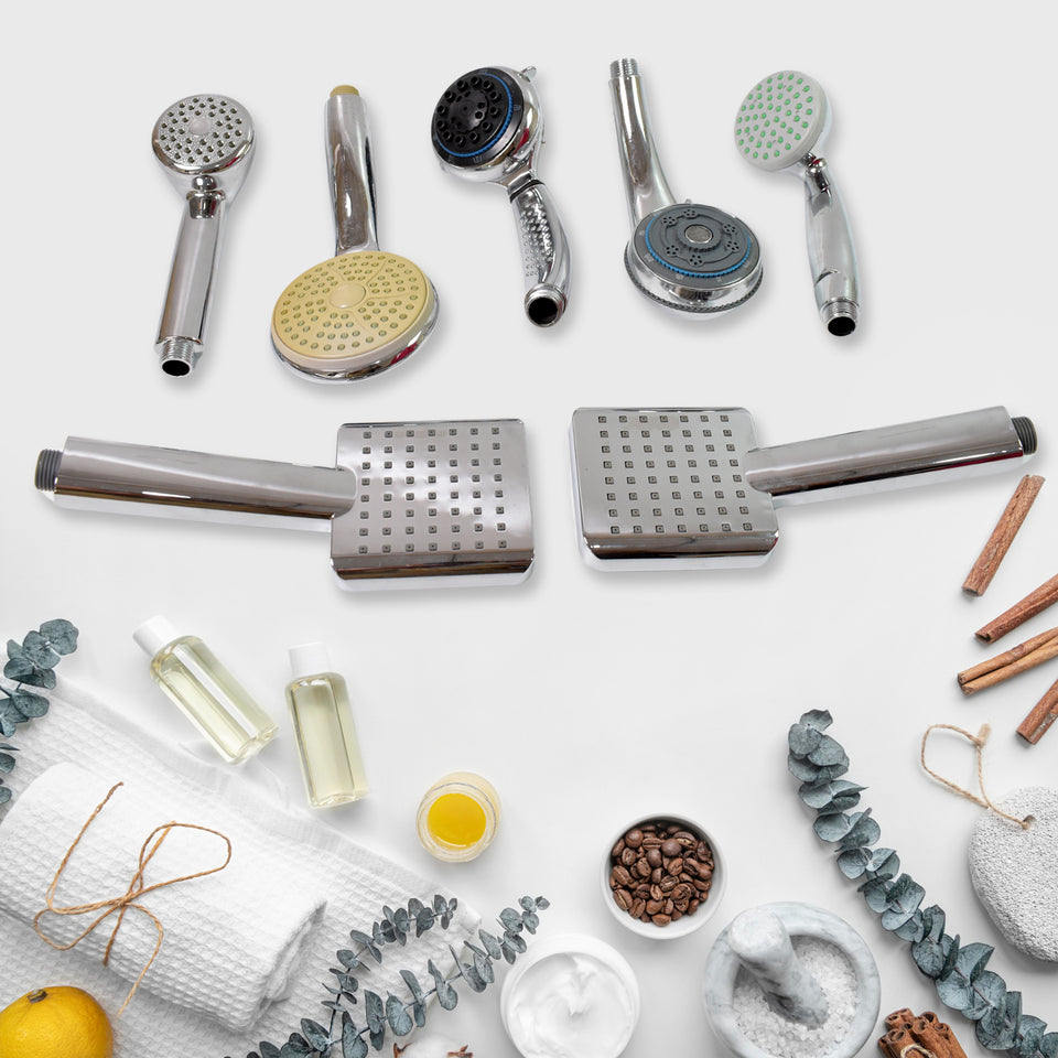 Plastic High Pressure Handheld Shower Head (1 Pc  Mix Design  Size)