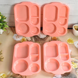 5363 Unbreakable Plastic Food Platesbiodegradable 5 Compartment Square Plate For Food