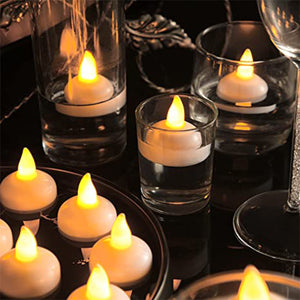 6433 Set Of 8pcs With Transparent Box. Flameless Floating Candles Battery Operated Tea Lights Tealight Candle - Decorative Wedding.