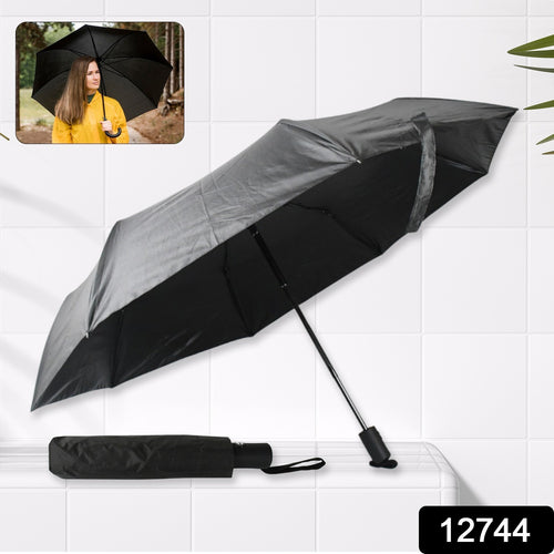 12744 2 Fold Manual Open Umbrella Windproof Sunproof  Rainproof With Sturdy Steel Shaft  Wrist Straps  Easy To Hold  Carry  Umbrella For Women Men  Kids